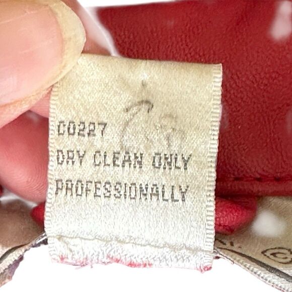 Lisa International Vintage 90s Red Lamb Skin Leather & Knit Sweater Jacket L - Picture 6 of 12